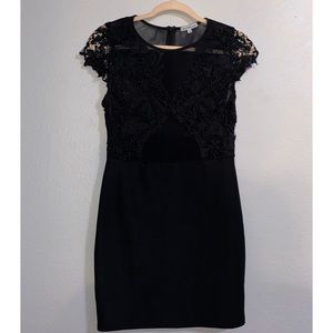 Black Lace and Mesh Dress
